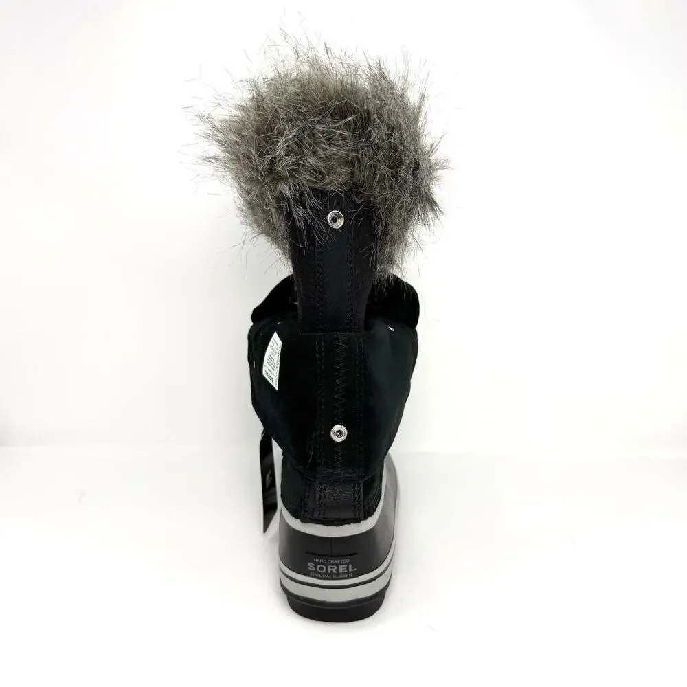 SOREL Women’s Joan of Arctic Winter Snow Boots Black Faux Fur Size 9 New